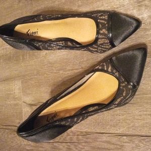 Worn only once lace topped heels